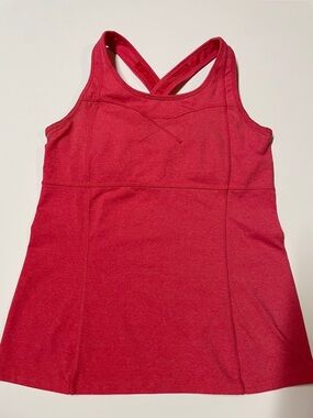 Athleta Coral Built in Bra Cross Back Tank Top Womens Size Large